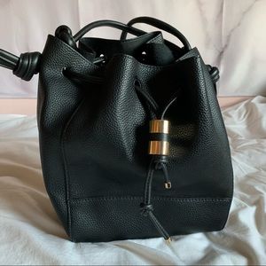 Zara leather bucket bag